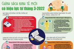 Các chính sách kinh tế hiệu lực từ tháng 3-2022
