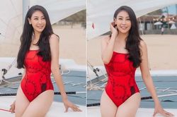 Hà Kiều Anh diện áo tắm đỏ rực, khiến đàn em 'ghen tỵ' với sắc vóc nóng bỏng ở tuổi 46