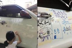 Con gái vẽ nguệch ngoạc lên ô tô nhưng ông bố không hề tức giận mà còn thay đổi suy nghĩ ngay sau đó
