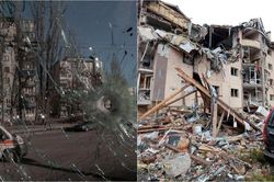 Cảnh đổ nát hoang tàn tại Ukraine sau nhiều ngày xung đột với Nga