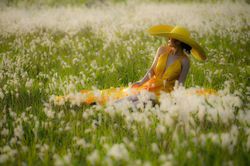 Ngắm cảnh đẹp như tranh vẽ với thiếu nữ bên cánh đồng cỏ lau giữa khu đô thị ở Hà Nội