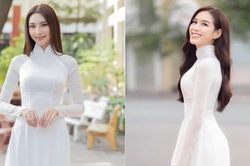 Đọ nhan sắc dịu dàng, trong veo của Thùy Tiên và Đỗ Thị Hà khi mặc áo dài trắng