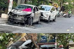 Điều tra 3 xe ôtô bị người lạ châm lửa đốt cháy rụi
