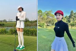 Hiền Hồ xinh, chảnh, phong cách với thời trang đánh golf