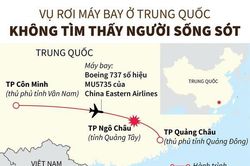 Không tìm thấy người sống sót trong vụ rơi máy bay ở Trung Quốc