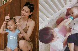 Lisa nhà Hà Hồ ra dáng chị gái trong nhà: Chăm sóc tỉ mỉ cho Leon, dỗ dành em trai cực ngọt