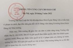 Trường Đại học Luật Hà Nội thông tin về một trưởng khoa bị tố cưỡng ép tình dục