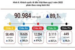 Khách quốc tế đến Việt Nam tăng 2,2 lần so cùng kỳ năm 2021