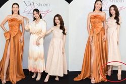 Hòa Minzy bất chấp 'tương' giày cao gót 30cm để đứng cạnh Minh Tú, nhìn mà lo sợ giùm