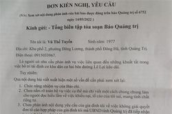 Báo Quảng Trị trả lời ông Vũ Thế Tuyến về bài báo 'Mâu thuẫn kéo dài từ mảnh đất được bồi thường giải phóng mặt bằng'