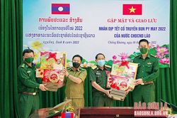 Chúc Tết cổ truyền Bun Py May lực lượng Công an tỉnh và Bộ CHQS nước bạn Lào