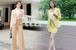 Nhìn loạt ảnh Hồng Diễm 'lên đồ' đi làm mà mê