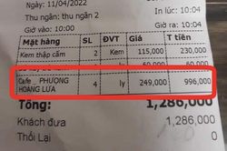 Ly cà phê giá 249.000 đồng ở Lâm Đồng không được niêm yết trong menu