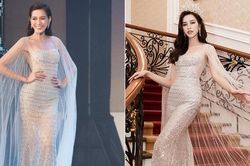 Mặc lại bộ váy dạ hội từng chuẩn bị cho Miss World, Đỗ Thị Hà khoe nhan sắc 'thăng hạng'