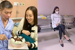 Bà xã Công Lý chăm chồng ốm: Để mặt mộc hoàn toàn, bị nhầm là người giúp việc