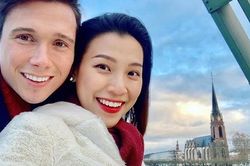 Á hậu Hoàng Oanh lần đầu xuất hiện sau thông tin ly hôn chồng Tây