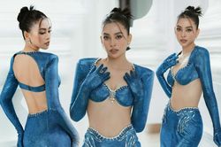 U là trời: Tiểu Vy mặc váy o ép vòng 1, khoét lưng sâu hoắm 'chiến' quá trời quá đất