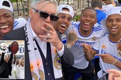 'Bố già' Ancelotti hút xì gà, ăn mừng cực ngầu sau chiến tích vô địch La Liga