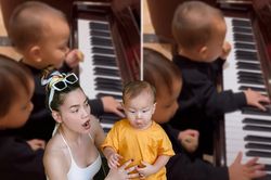 Chị em Lisa - Leon nay đã cùng nhau đánh đàn cho mẹ nghe, nhưng cách đánh của 'cậu út' nó lạ lắm!