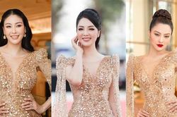 'Đụng váy' sequin với đàn em Thụy Vân, Hà Kiều Anh vẫn tỏa sáng tựa 'nữ thần'