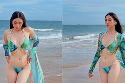 Lương Thùy Linh khiến fans trầm trồ khi khoe body hoàn hảo với bikini trên biển