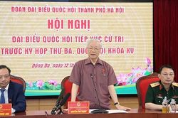 Tiếp xúc cử tri Hà Nội, Tổng Bí thư nói về vấn đề đất đai, phòng chống tham nhũng