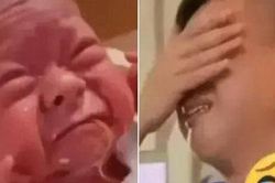 Chờ vợ trước phòng sinh, y tá bế con ra, chồng vừa nhìn liền ôm mặt khóc