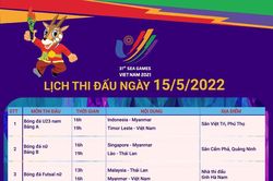 SEA Games 31: Lịch thi đấu ngày 15-5-2022