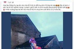 Hoa hậu Giáng My ngồi trên mái nhà cổ Hội An chụp ảnh gây bức xúc