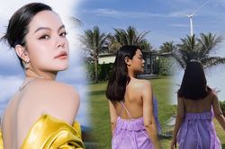 Phạm Quỳnh Anh 'quay lưng' với camera giấu bụng bầu nhưng bằng chứng mang thai quá lộ liễu