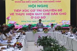 Tiếp xúc cử tri chuyên đề về thực hiện quy chế dân chủ ở cơ sở
