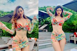 'Đồng chí' Midu lên đồ đi biển: Mờ mắt với đường thắt eo nhỏ xíu, vòng một 'phồn thực' mê hồn