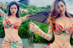 Midu diện bikini khoe vòng một 'bốc lửa', đường thắt eo nhỏ xíu thiêu đốt khung hình
