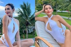 Á hậu Võ Hoàng Yến diện áo tắm cut-out táo bạo, khoe sắc vóc nóng 'bỏng mắt' ở tuổi 34