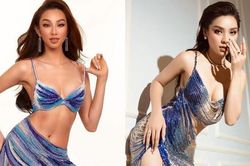 Cận cảnh chiếc váy 'hở bạo' được 'cô dâu nóng bỏng nhất' và 'nàng Hậu quyến rũ nhất' lựa chọn