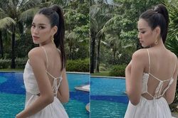 Không chỉ đôi chân dài 1m1, Hoa hậu Đỗ Thị Hà khoe lưng ong đẹp mê mẩn