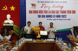 Cà Mau: Khen thưởng vận động viên có thành tích cao tại SEA Games 31