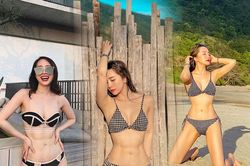 'Cá sấu chúa' hết đen nhẻm gầy gò, Quỳnh Nga giờ đây body nổi múi, thân hình đồng hồ cát