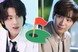 Jin BTS đánh golf với trai đẹp