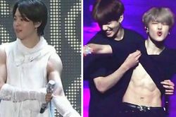 Jimin yểu điệu nhất BTS mà không ít lần thể hiện cơ bắp