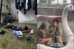 Hình ảnh 'cười ra nước mắt' trong ngày Hà Nội 'phố biến thành sông'