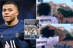 CĐV chế nhạo Mbappe trong lễ ăn mừng của Real Madrid
