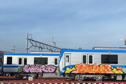 Tàu metro số 1 ở TP.HCM bị vẽ bậy