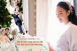 Đám cưới Minh Hằng: Chú rể phải trèo thang để trao nụ hôn cực ngọt cho cô dâu mới