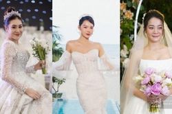 Soi váy cưới nửa tỷ của Minh Hằng: Có lấn lướt Hồ Bích Trâm, Karen Nguyễn?