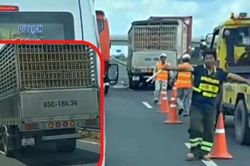 Ô tô tải tông xe đầu kéo trên cao tốc Trung Lương - Mỹ Thuận, 1 người bị thương