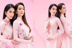 Á hậu Phương Anh đọ nhan sắc đỉnh cao với Hoa hậu Quốc tế 2019 trong tà áo dài Việt Nam