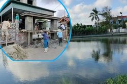 Nhóm thợ xây cứu sống 3 cháu nhỏ rơi xuống ao cá
