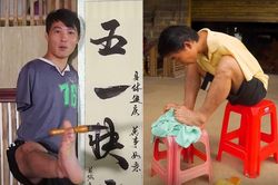 Chàng trai không tay trở thành hiện tượng mạng ở Trung Quốc