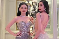 Đi cổ vũ Trân Đài trên đất Thái, Tường Vi được khen sang, Lương Mỹ Kỳ bị chê 'làm lố'